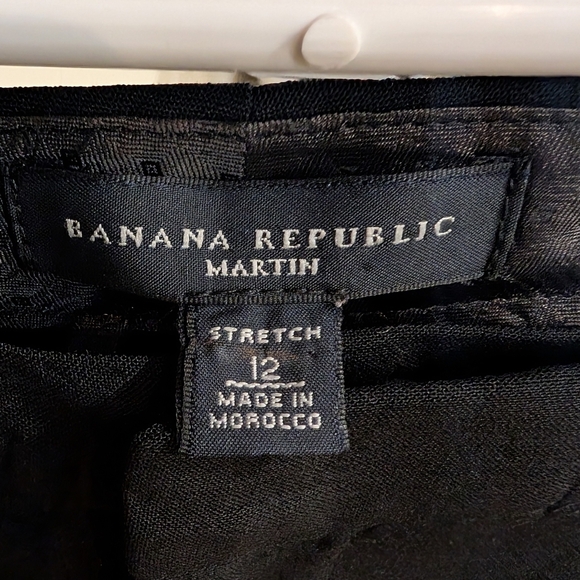 Vintage Wool Banana Republic Martin Stretch Black Trousers (12, 96% wool) - Picture 3 of 4
